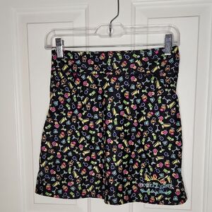 Southwind Apparel Black Multicolor Cocktail Print Anna Maria Island Skort XS